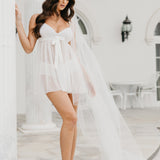 Florence Hand Beaded Pearl Mesh Babydoll Slip