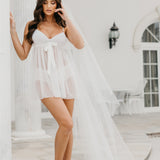 Florence Hand Beaded Pearl Mesh Babydoll Slip