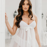 Florence Hand Beaded Pearl Mesh Babydoll Slip