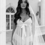 Florence Hand Beaded Pearl Mesh Babydoll Slip