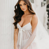 Florence Hand Beaded Pearl Mesh Babydoll Slip