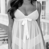Florence Hand Beaded Pearl Mesh Babydoll Slip