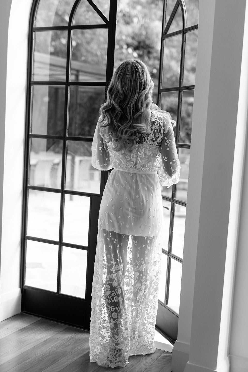 Lace Bridal Robe - Le Rose