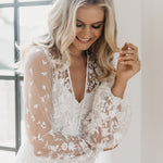 Lace Bridal Robe - Le Rose