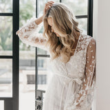 Lace Bridal Robe - Le Rose