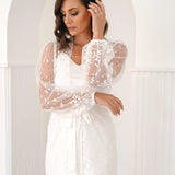 Camile Spot Lace Bridal Robe - Includes Slip