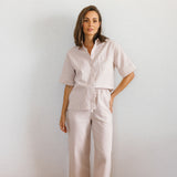 Portia Linen Bridesmaid Pyjamas Long Champagne