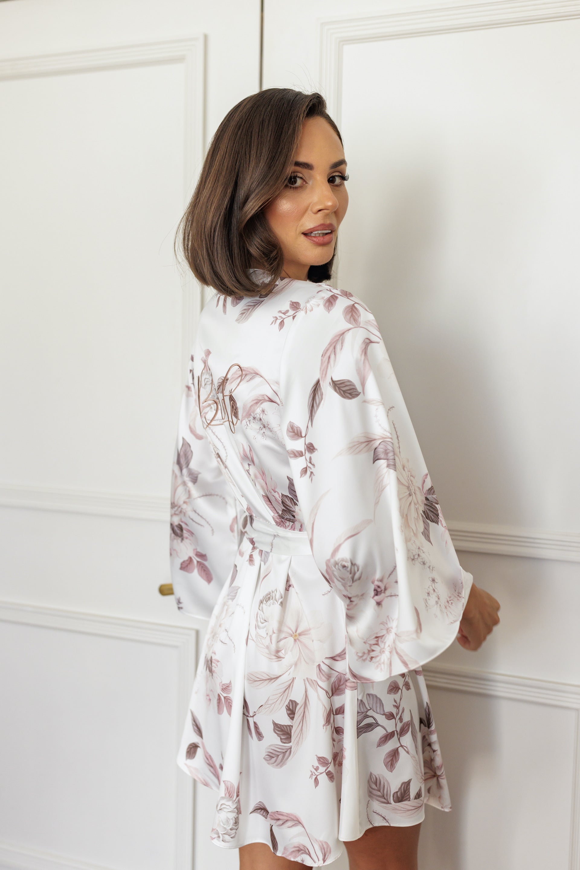 MJ Satin Floral Bridesmaid Robe