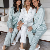 Sienna Premium Satin Bridesmaid Sleep Set Sage Green