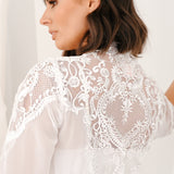 Luna Lace Back Maxi Bridal Robe - Includes Slip