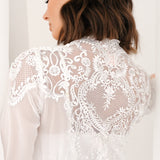 Luna Lace Back Maxi Bridal Robe - Includes Slip