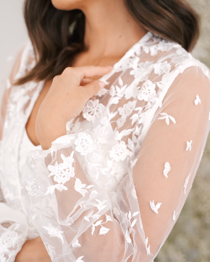 Maya Lace Bridal Robe - Includes Slip