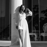 Arianna Beaded Floral Lace Maxi Bridal Robe With Train - Includes Slip