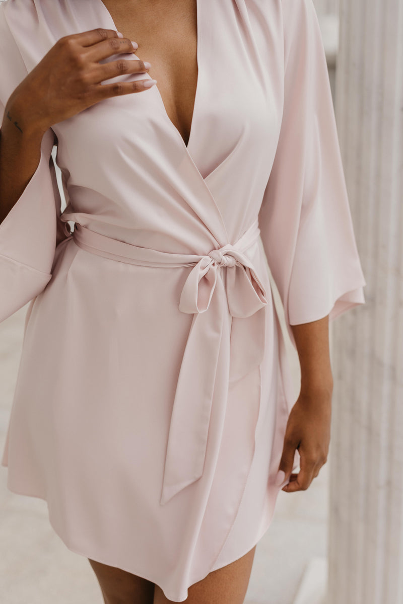 Willow Petal Hem Satin Trim Robe