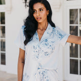 Mileva Bleu De Fleur Printed PJ Set
