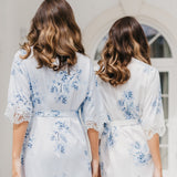 Ivana Bleu De Fleur Printed Robe