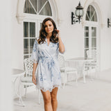 Ivana Bleu De Fleur Printed Robe