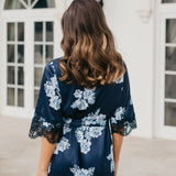 Ivana Bleu De Fleur Printed Robe