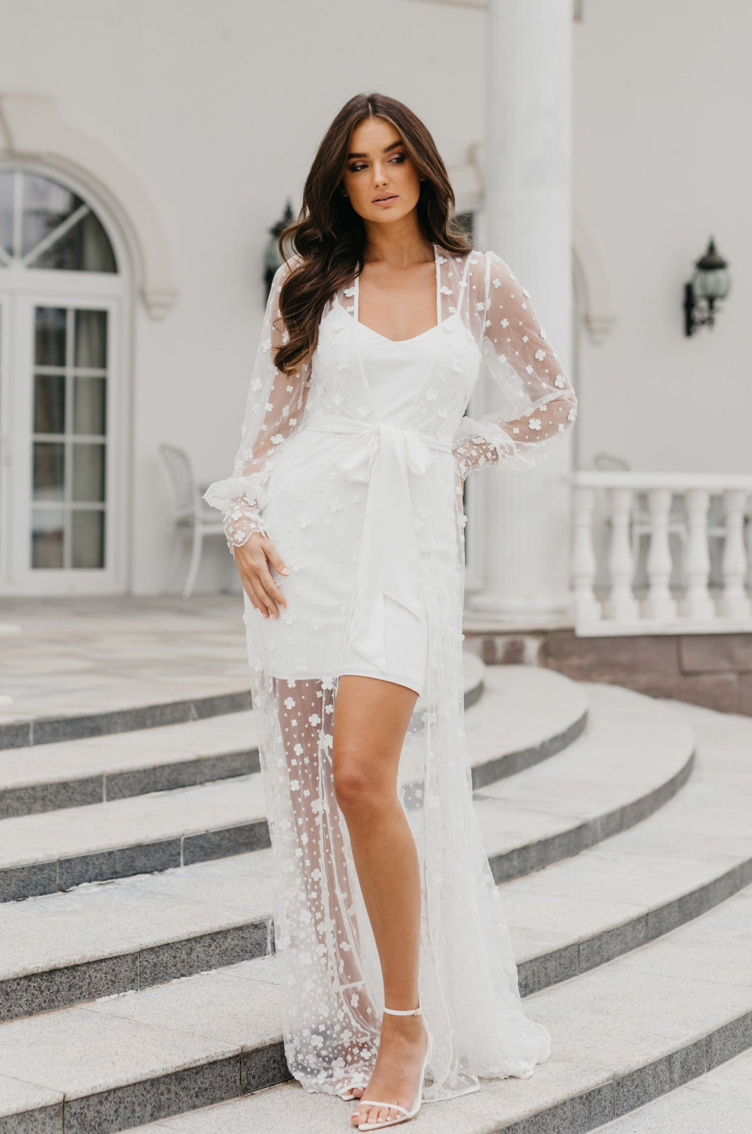 Imogen Forget Me Knot Lace Maxi Bridal Robe - Includes Slip