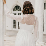 Ivy Hand Beaded Pearl Mesh Maxi Bridal Robe - Includes Slip