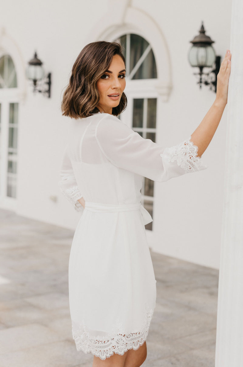 Maeve Lace Trim Robe - Includes Slip