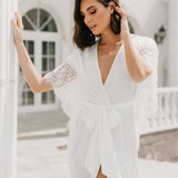 Josephine Hand Beaded Pearl Sleeve Maxi Bridal Robe