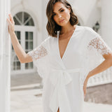 Josephine Hand Beaded Pearl Sleeve Maxi Bridal Robe