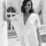 Josephine Hand Beaded Pearl Sleeve Maxi Bridal Robe