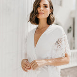 Josephine Hand Beaded Pearl Sleeve Maxi Bridal Robe