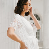 Josephine Hand Beaded Pearl Sleeve Maxi Bridal Robe