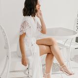 Josephine Hand Beaded Pearl Sleeve Maxi Bridal Robe