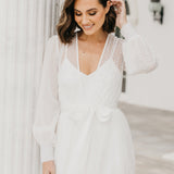 Ivy Hand Beaded Pearl Mesh Maxi Bridal Robe - Includes Slip
