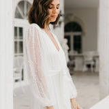 Sophia Hand Beaded Pearl Sleeve Maxi Bridal Robe - Includes Slip
