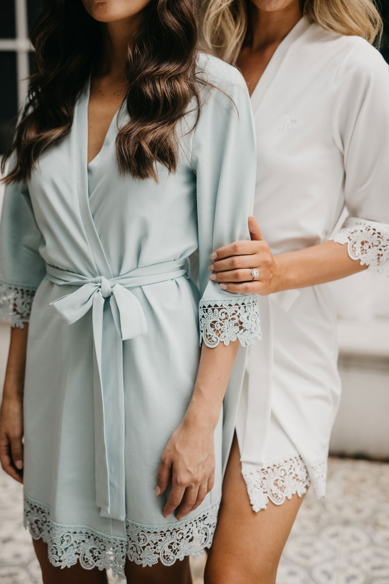 Bella Jersey Lace Trim Robe - lerose AU