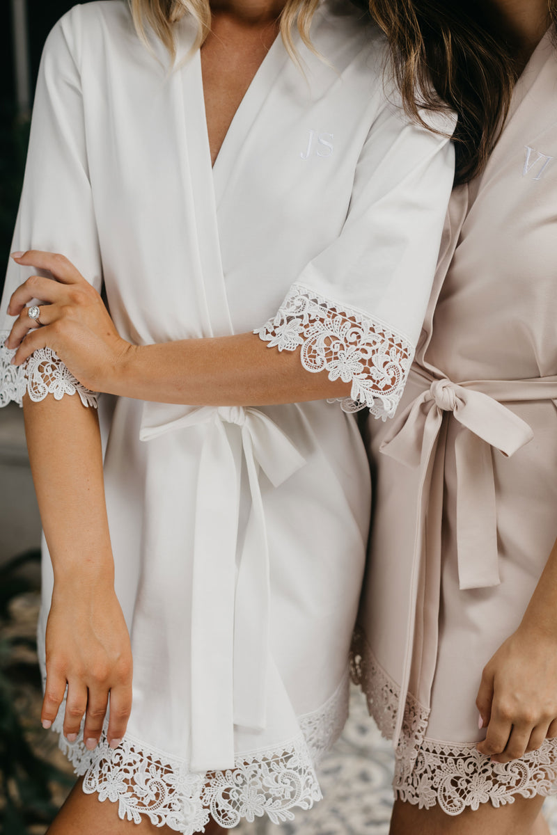 Bella Jersey Lace Trim Robe - lerose AU